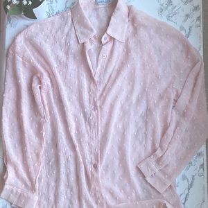 Baby pink top with polka dots for summer!